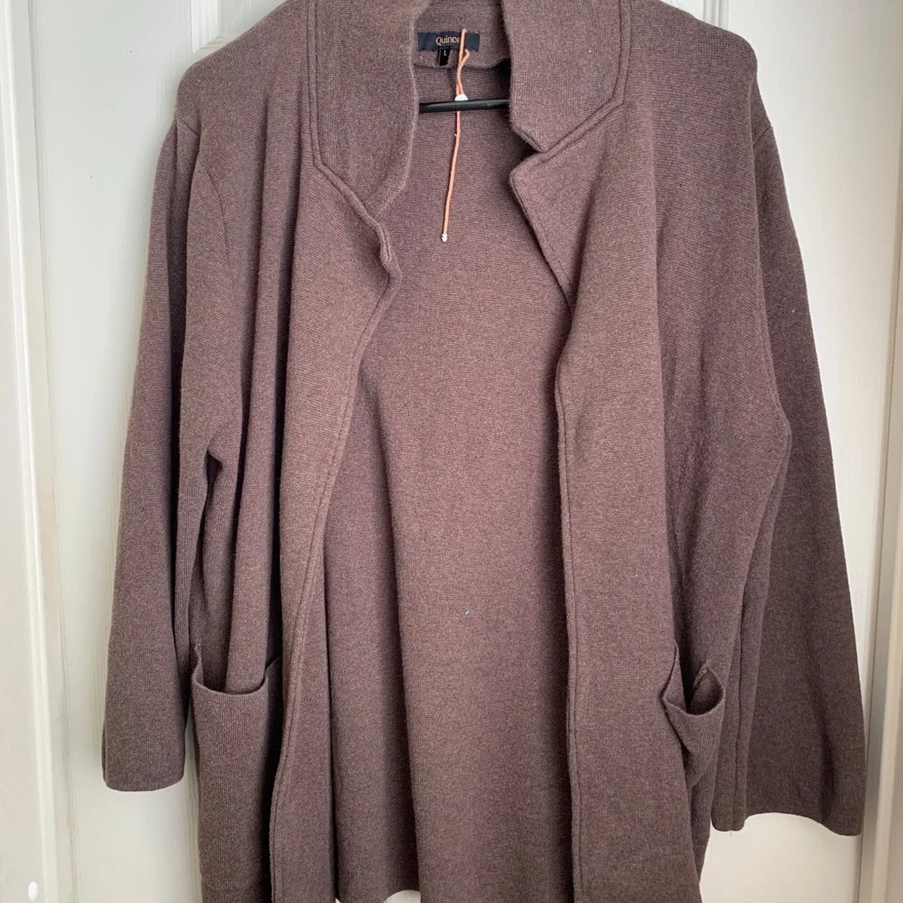 Quince Women's Open-Front Chocolate Brown Cardigan - Picture 1 of 4